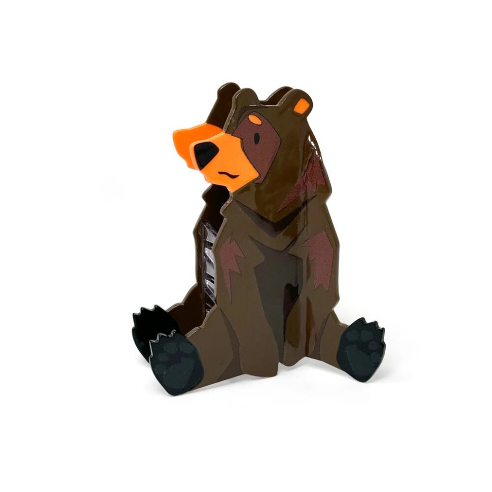Brown Bear Hair Claw Clip – Fun Forest-Inspired Accessory for Fall and Outdoor L